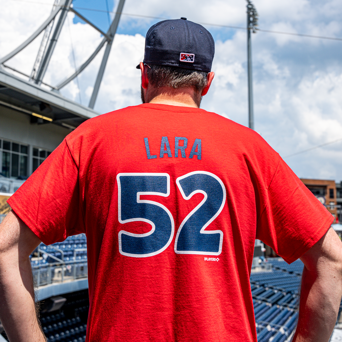 Nashville Sounds Red #52 Luis Lara Player Tee