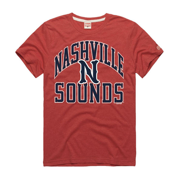 Nashville Sounds Homage Red Block Arch Tee