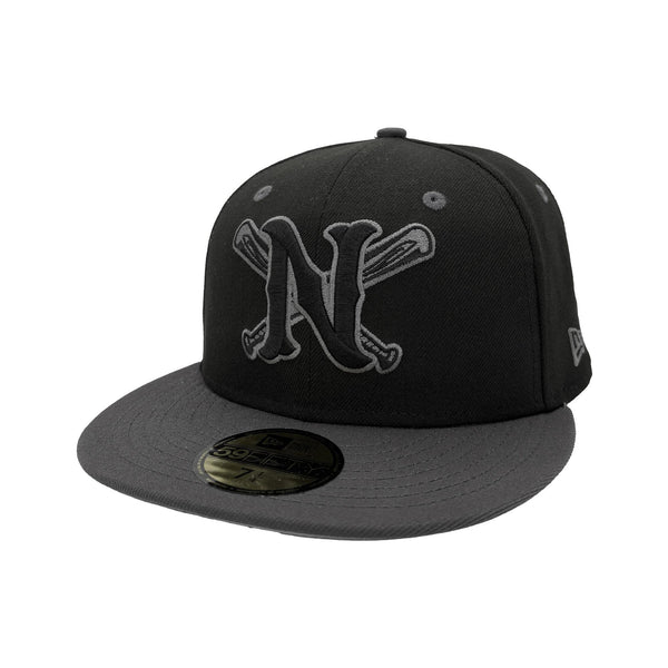 Nashville Sounds New Era 59FIFTY Black Dark Graphite N Crossed Bats Ha