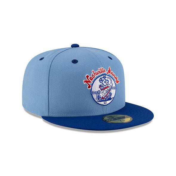 Nashville Sounds New Era 59FIFTY Sky Blue Royal Throwback Hat