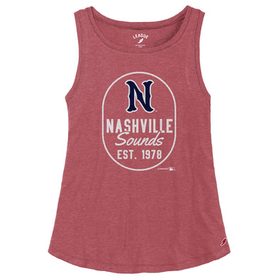 Nashville Sounds League Women's Heather Burgundy Tri-flex Trapeze Tank