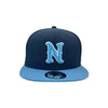 Nashville Sounds New Era Navy Light Blue N Logo 9Fifty Adjustable Hat