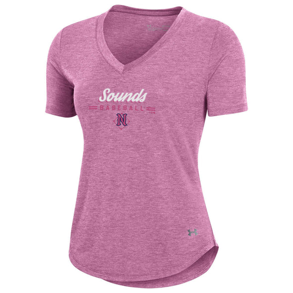 Nashville Sounds Women's Under Armour Pink Breezy V-Neck Tee