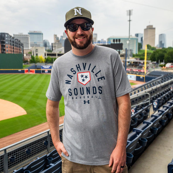 Nashville Sounds Under Armour Steel Heather Grey Performance Cotton Tee