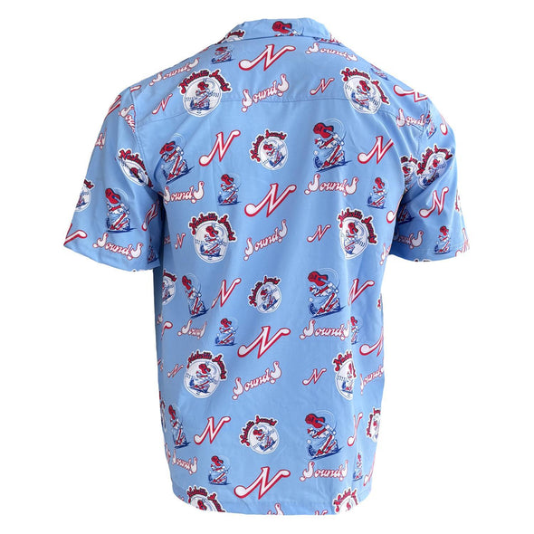 Nashville Sounds Official League Light Blue Throwback Hawaiian Shirt