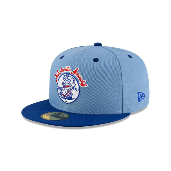 Nashville Sounds New Era 59FIFTY Sky Blue Royal Throwback Hat