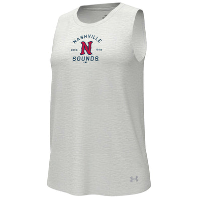 Nashville Sounds Women's Under Armour Halo Grey Breezy Tank