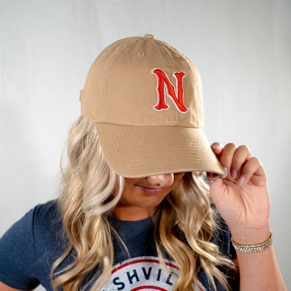 Nashville Sounds '47 Brand Khaki N Logo Clean Up Hat
