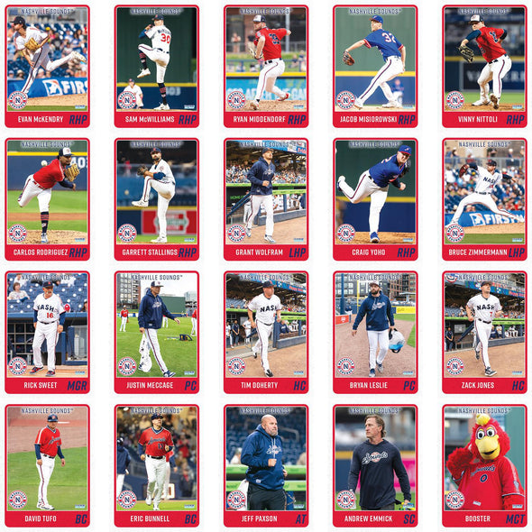 Nashville Sounds 2025 Baseball Card Team Set
