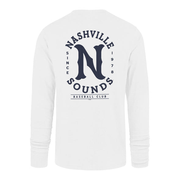 Nashville Sounds '47 Brand White Wash Fall Back Franklin Long Sleeve Tee