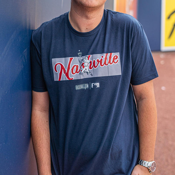 Nashville Sounds Baseballism Navy Fence Tee