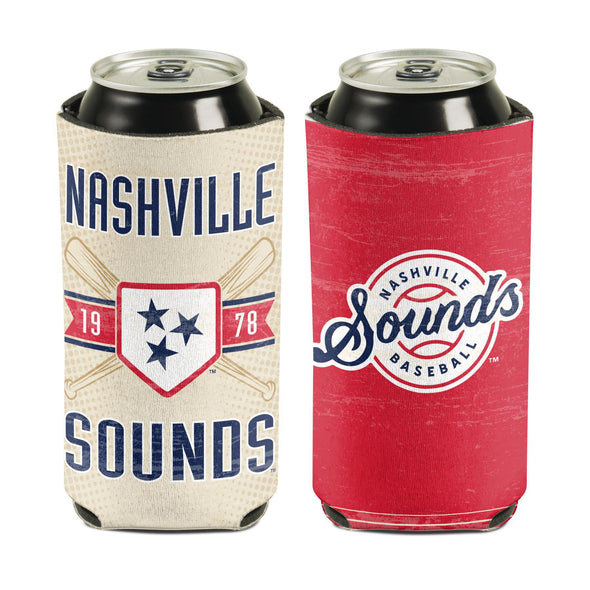 Nashville Sounds Lockup Logo 16oz Can Cooler