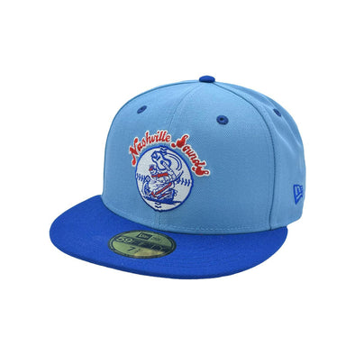 Nashville Sounds New Era 59FIFTY Sky Blue Royal Throwback Hat