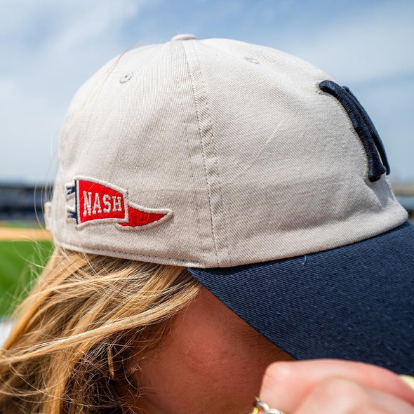 Nashville Sounds '47 Brand Bone Navy Grand Stand Clean Up Hat