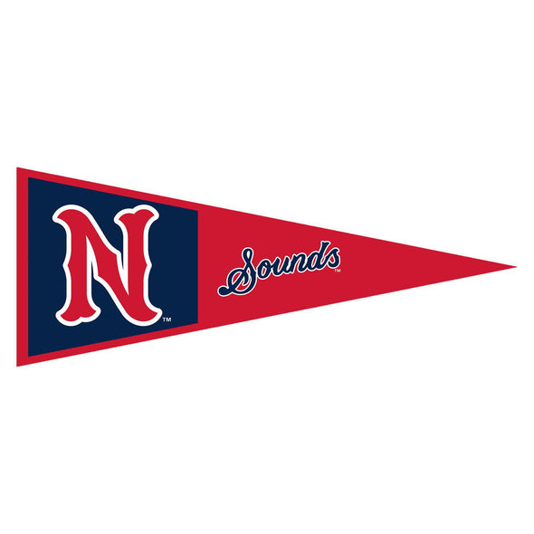 Nashville Sounds Red and Navy N Logo Wool Pennant