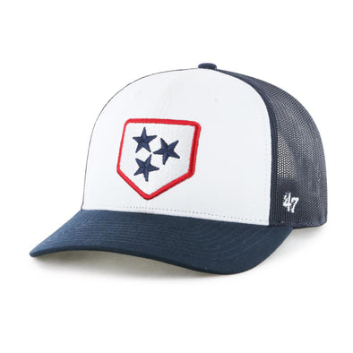 Nashville Sounds '47 Navy Freshman Trucker Plate Logo Hat