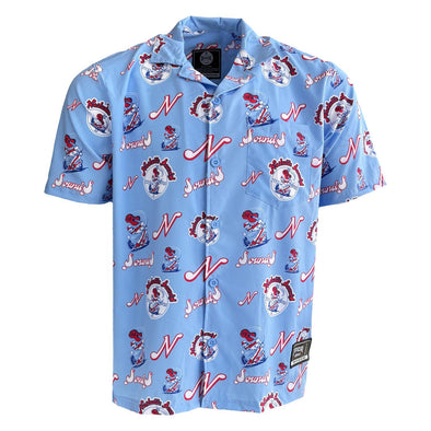Nashville Sounds Official League Light Blue Throwback Hawaiian Shirt
