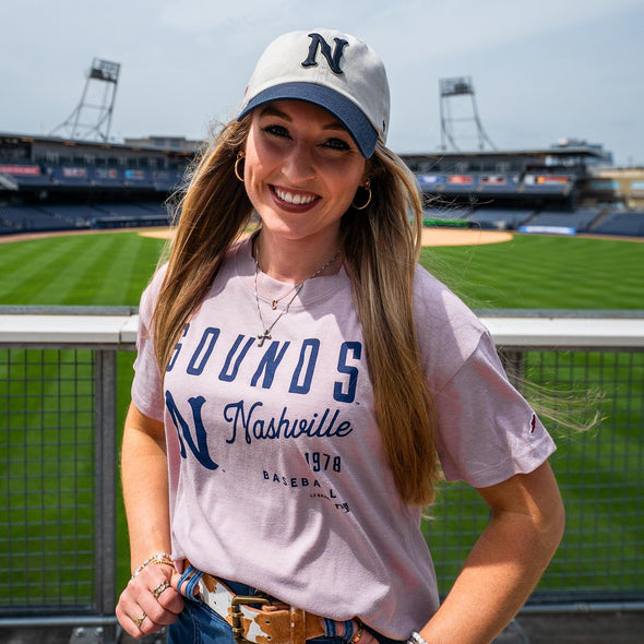 Nashville Sounds '47 Brand Bone Navy Grand Stand Clean Up Hat