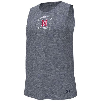 Nashville Sounds Women's Under Armour Navy Breezy Muscle Tank 2.0