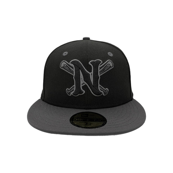 Nashville Sounds New Era 59FIFTY Black Dark Graphite N Crossed Bats Ha