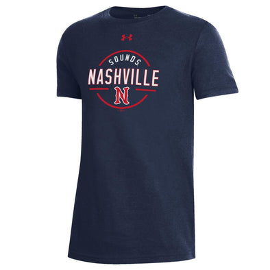 Nashville Sounds Under Armour Youth Navy Performance Cotton Tee
