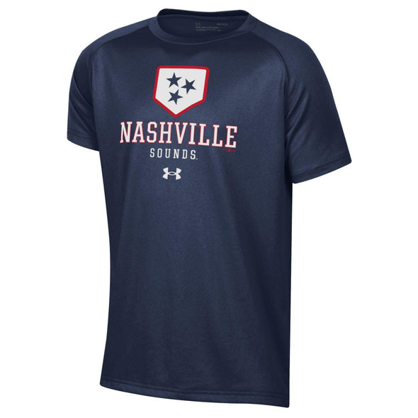 Nashville Sounds Under Armour Youth Navy Tech Tee