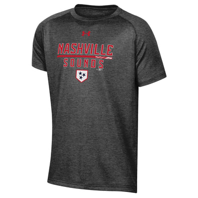 Nashville Sounds Under Armour Youth Carbon Heather Tech Tee