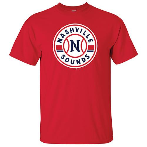 Nashville Sounds Adult Red Primary Logo Tee