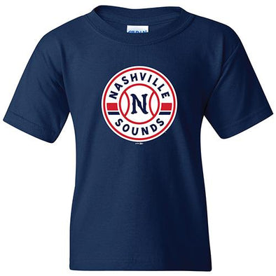 Nashville Sounds Youth Navy Primary Logo Tee