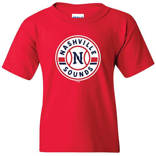 Nashville Sounds Youth Red Primary Logo Tee