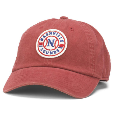 Nashville Sounds American Needle Dark Red Raglan Wash Primary Logo Hat