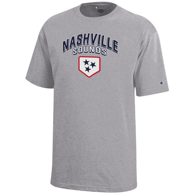 Nashville Sounds Youth Champion Oxford Grey Classic Tee